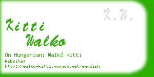 kitti walko business card